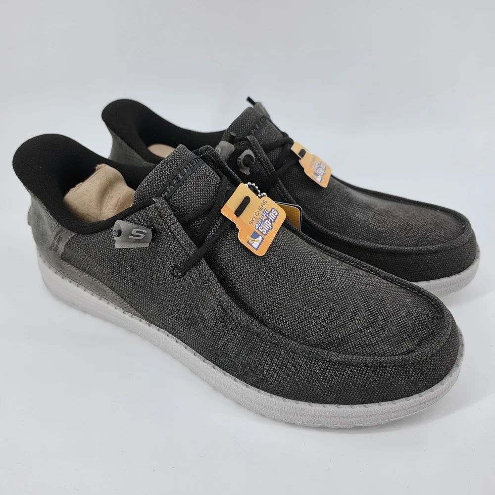 Skechers Mens Melson Coronado Slip-ins Canvas Charcoal Grey 10.5 Hands Free